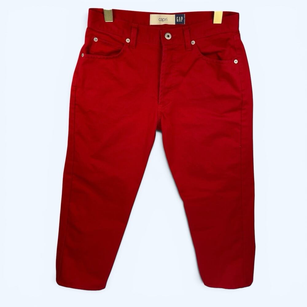 Gap Y2K Vintage Classic Straight Leg Capri Pants Jeans Red Women's 4